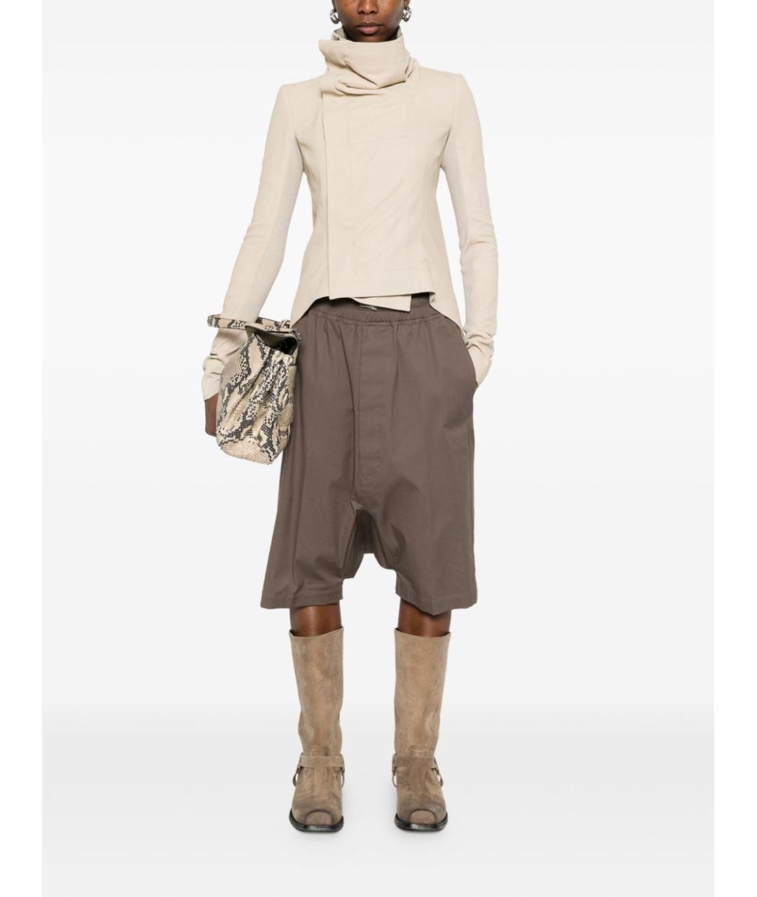 RICK OWENS Бежевая кожаная куртка, фото 2