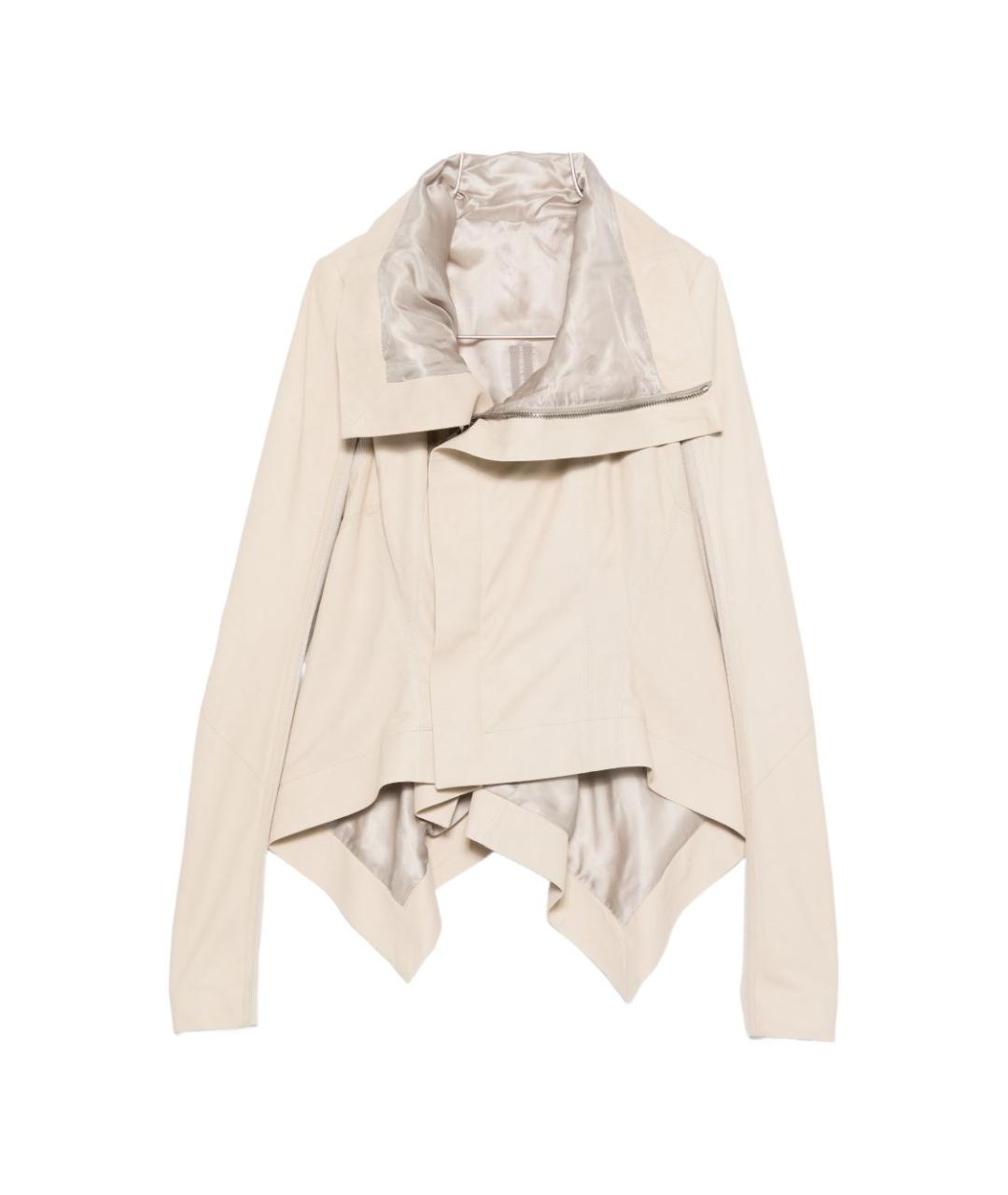 RICK OWENS Бежевая кожаная куртка, фото 1