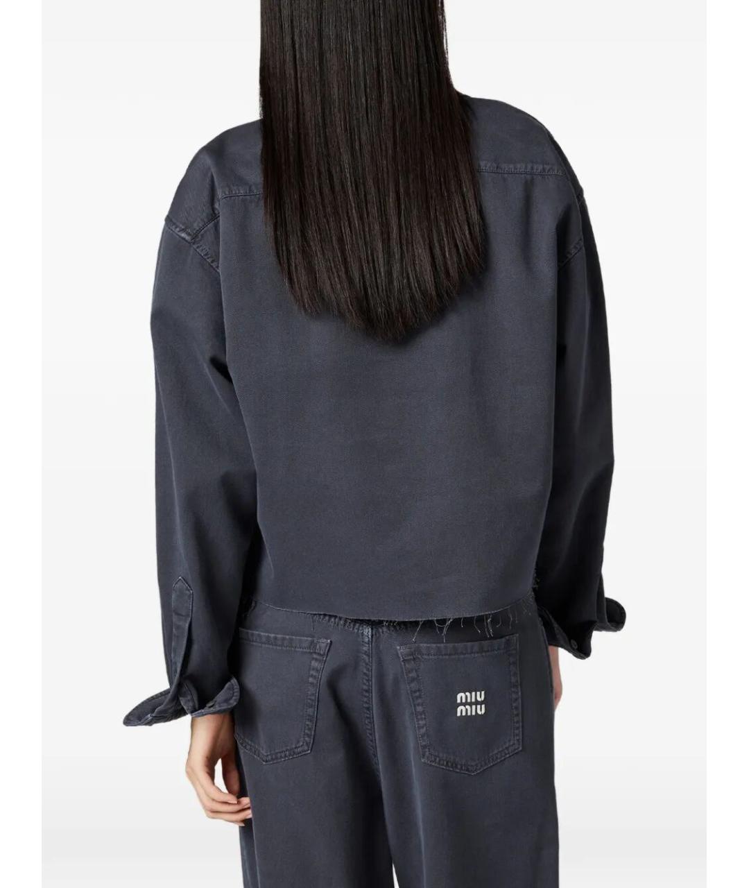 MIU MIU Серая хлопковая рубашка, фото 3
