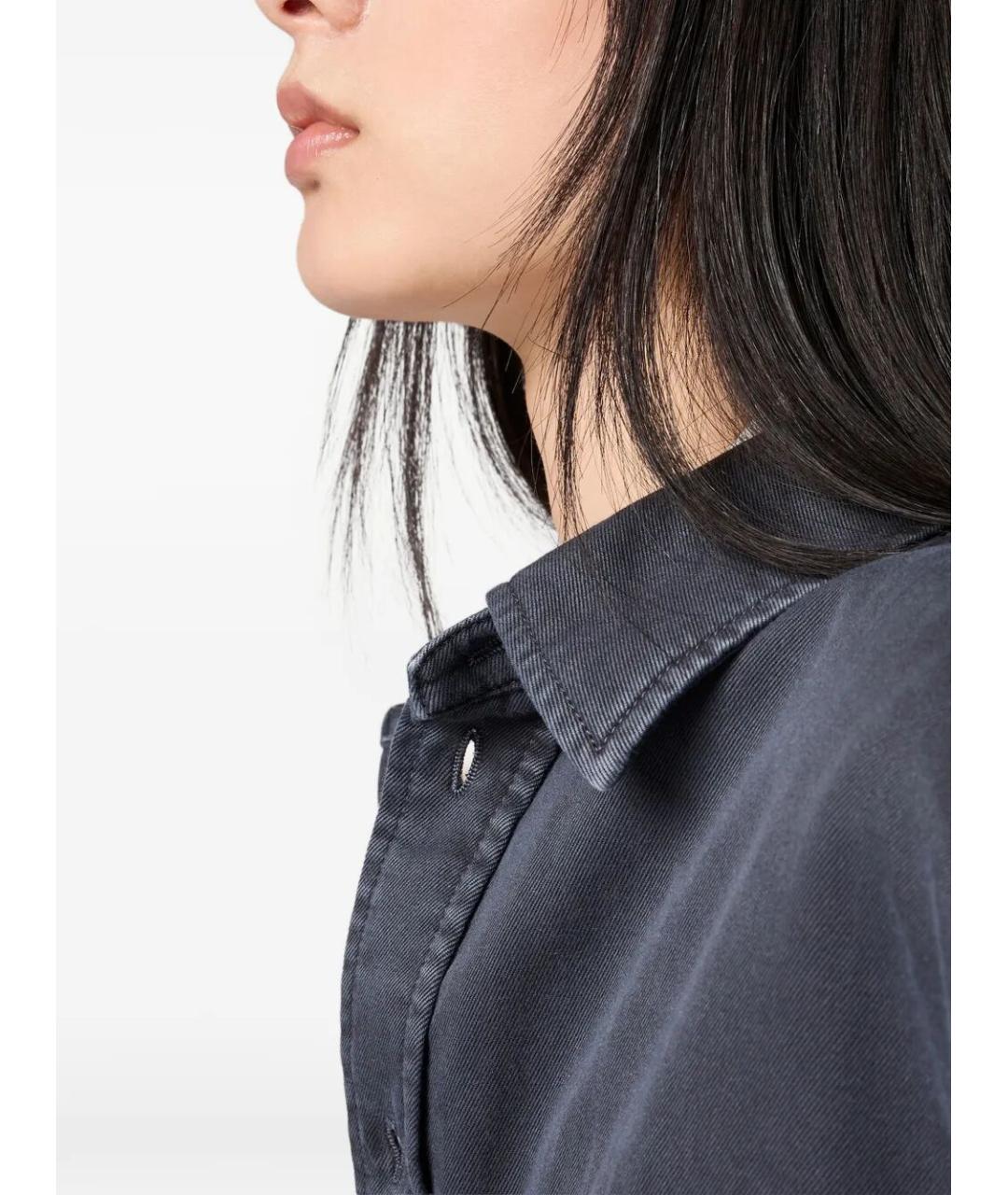 MIU MIU Серая хлопковая рубашка, фото 5