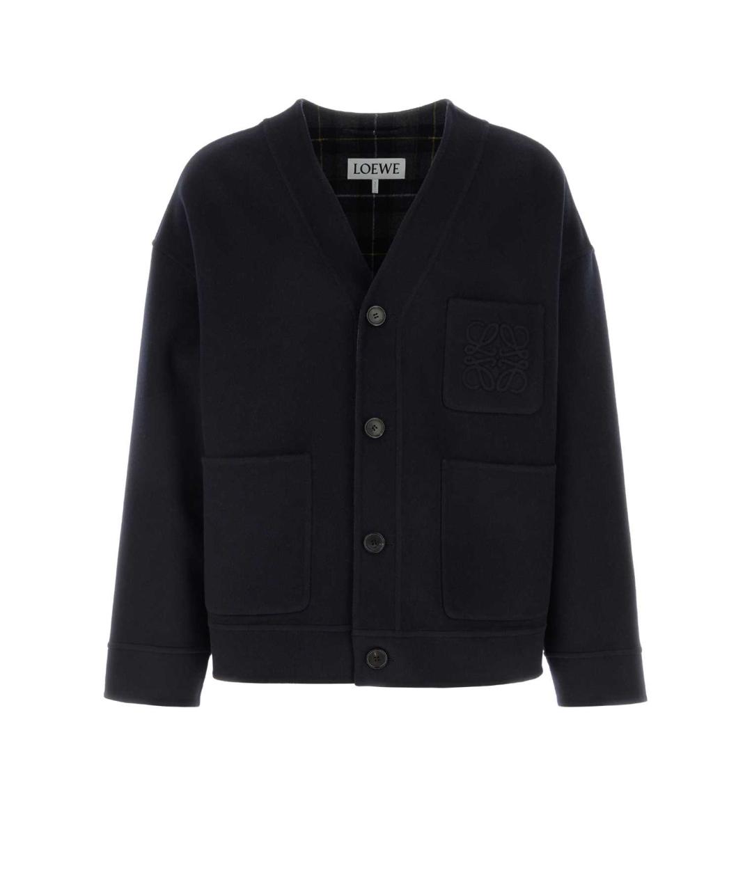 LOEWE Темно-синий шерстяной кардиган, фото 1