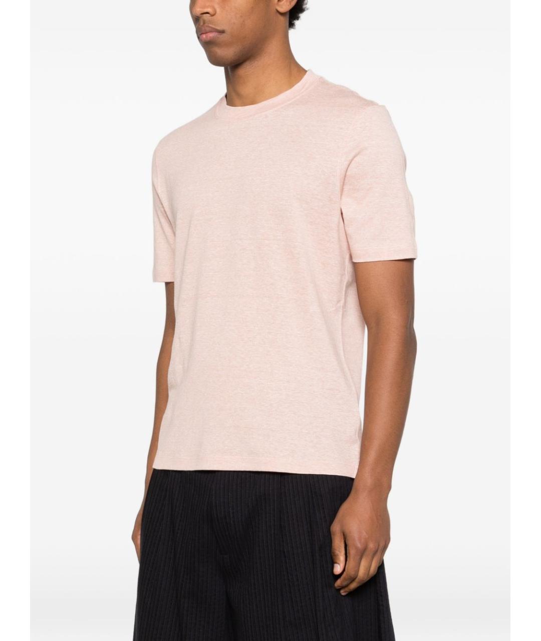 BRUNELLO CUCINELLI Розовая хлопковая футболка, фото 3