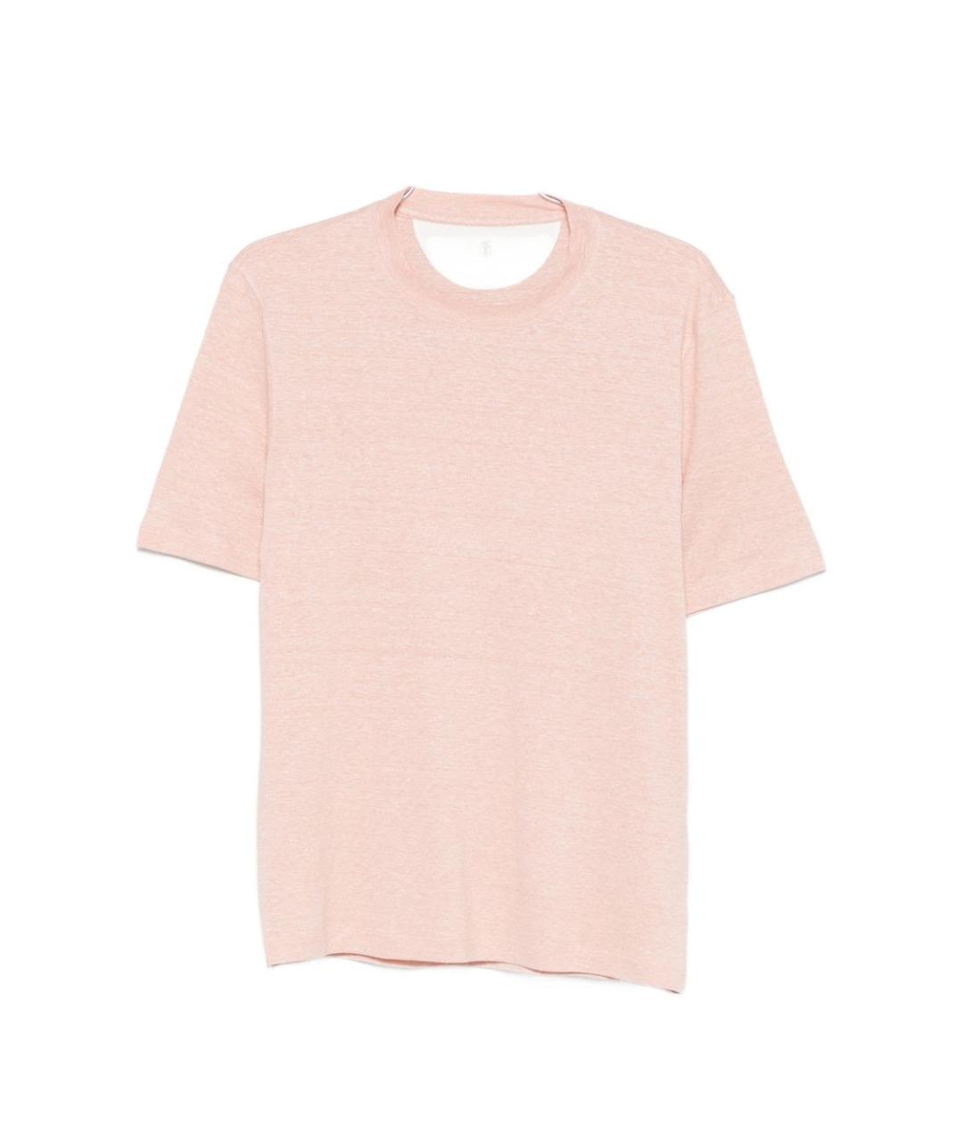 BRUNELLO CUCINELLI Розовая хлопковая футболка, фото 1