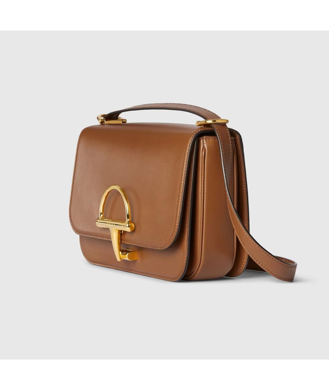 GUCCI Коричневая кожаная сумка через плечо, фото 2