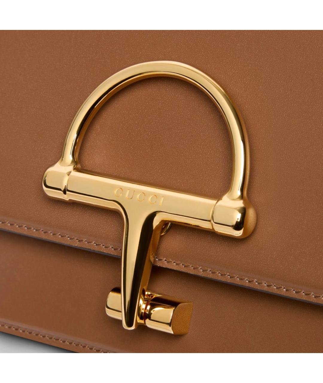 GUCCI Коричневая кожаная сумка через плечо, фото 3