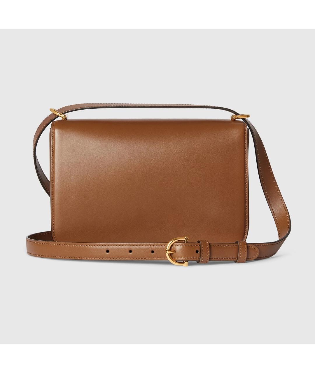 GUCCI Коричневая кожаная сумка через плечо, фото 5