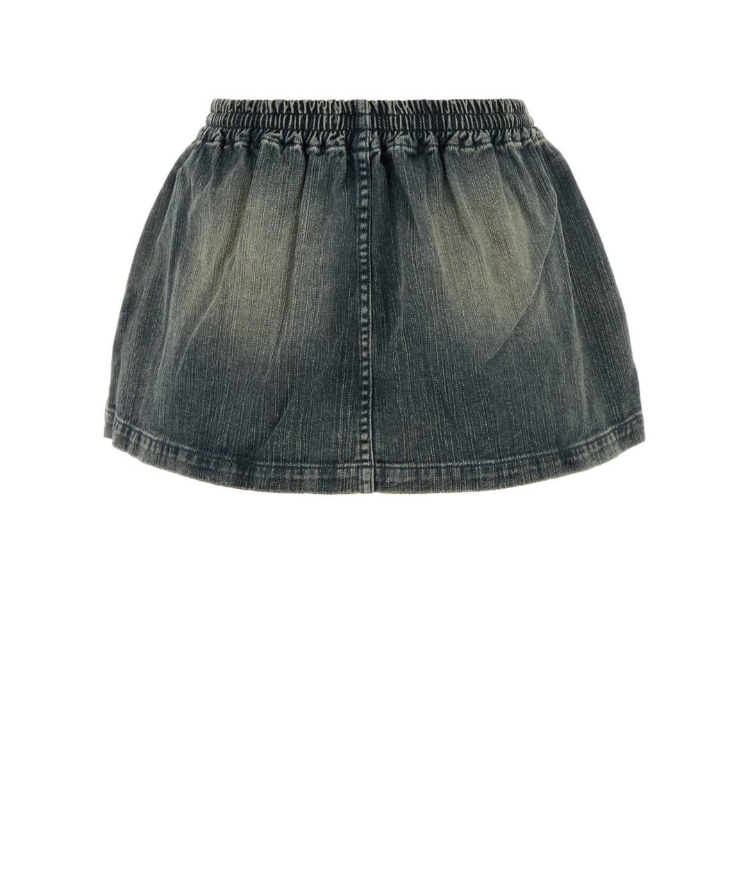 BALENCIAGA Синяя хлопковая юбка мини, фото 2