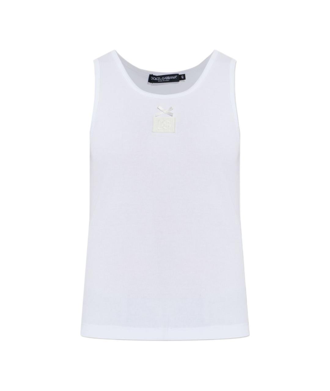 DOLCE&GABBANA Белая хлопковая майка, фото 1