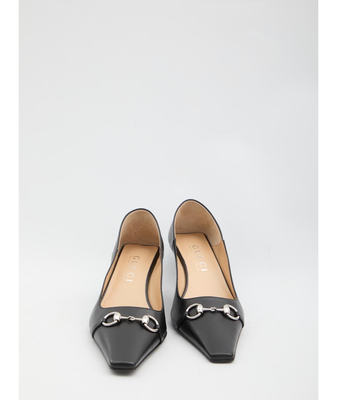 GUCCI Черные кожаные туфли, фото 5