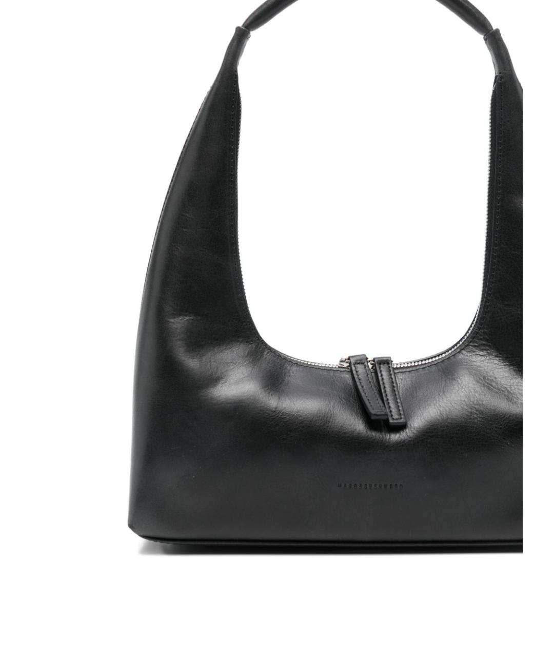 MARGESHERWOOD Черная кожаная сумка с короткими ручками, фото 2