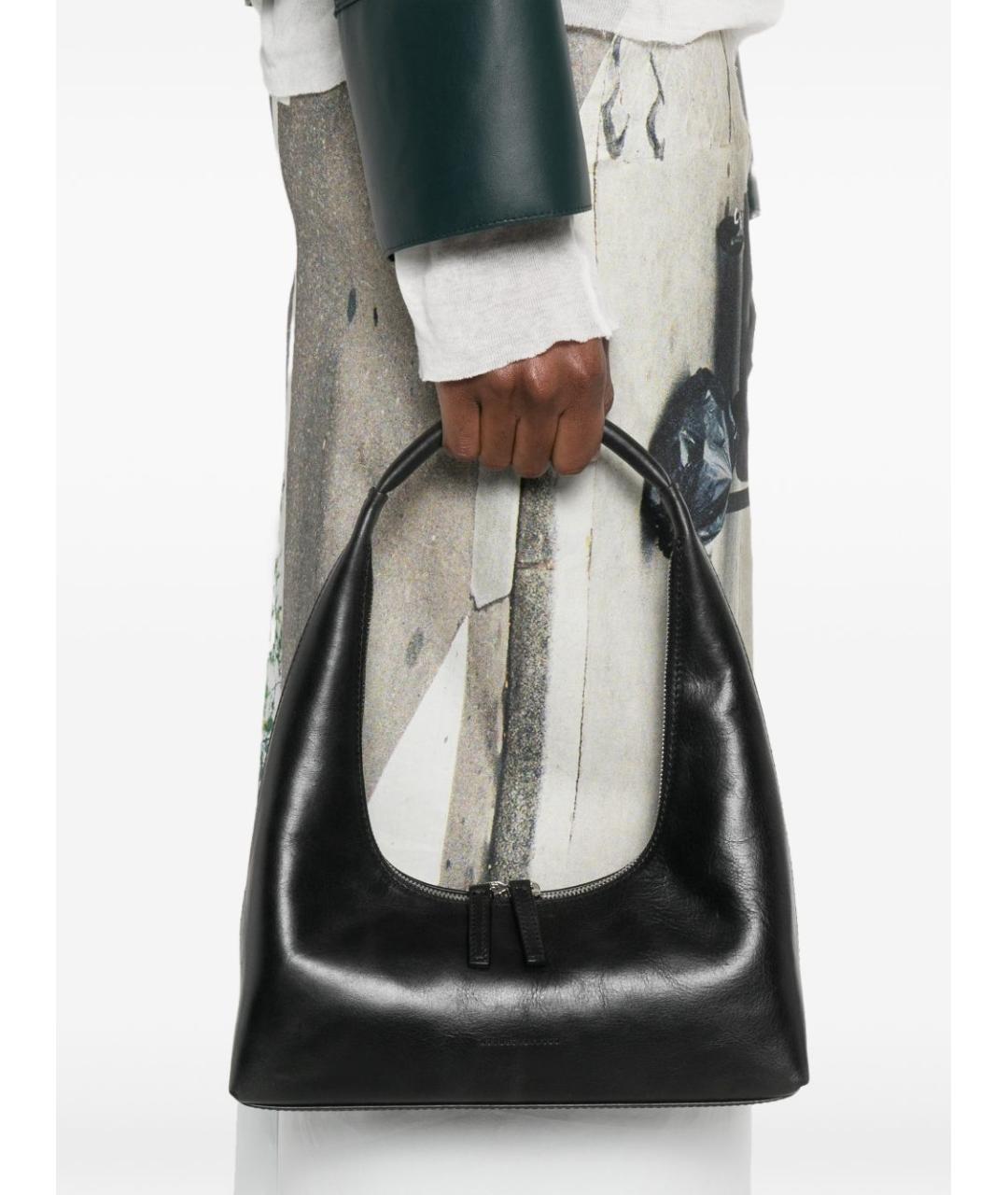 MARGESHERWOOD Черная кожаная сумка с короткими ручками, фото 5