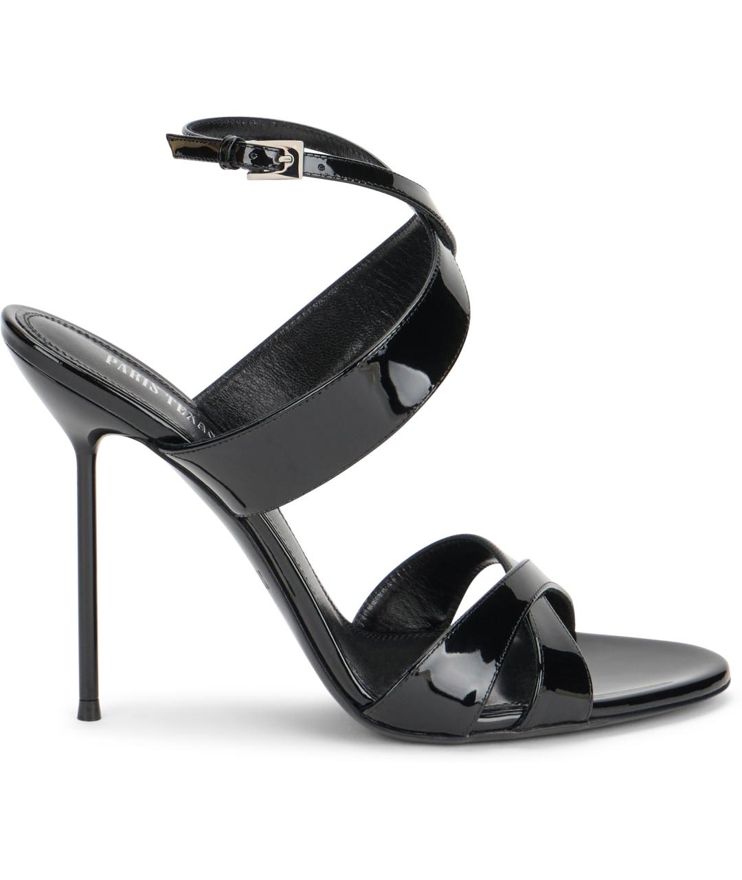 PARIS TEXAS Черные кожаные босоножки, фото 2