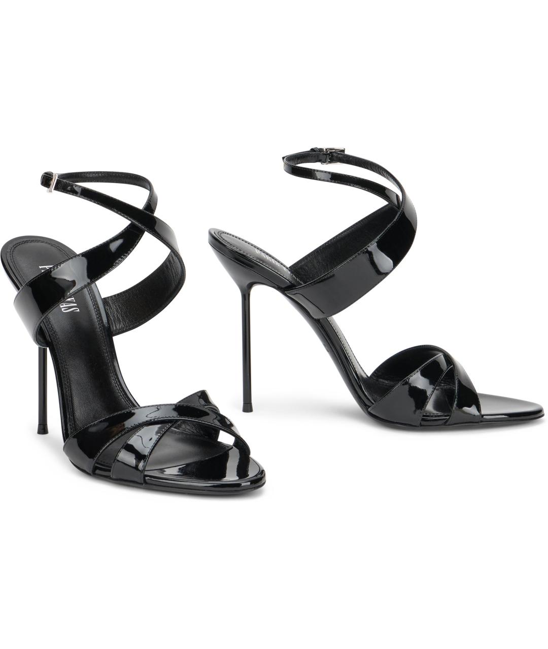 PARIS TEXAS Черные кожаные босоножки, фото 3