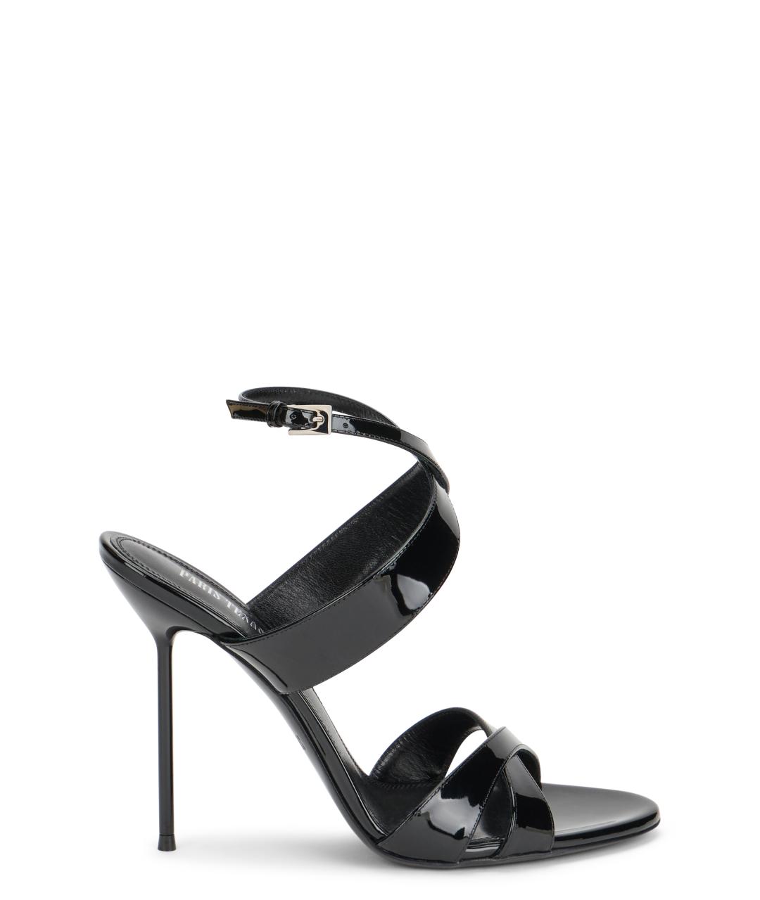 PARIS TEXAS Черные кожаные босоножки, фото 1