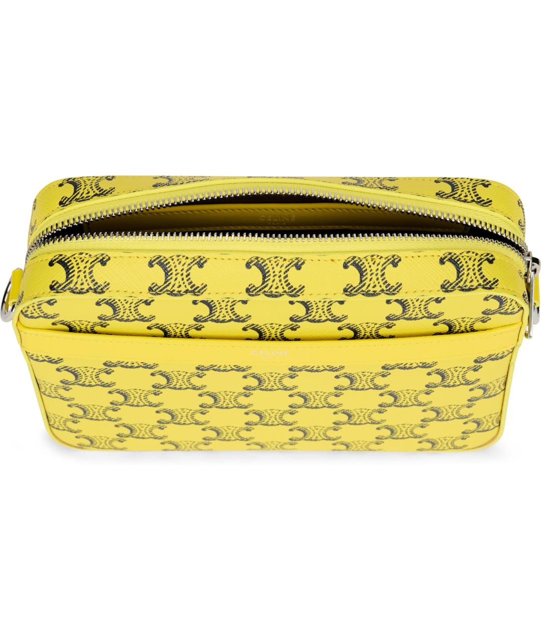 CELINE Желтая синтетическая сумка на плечо, фото 5