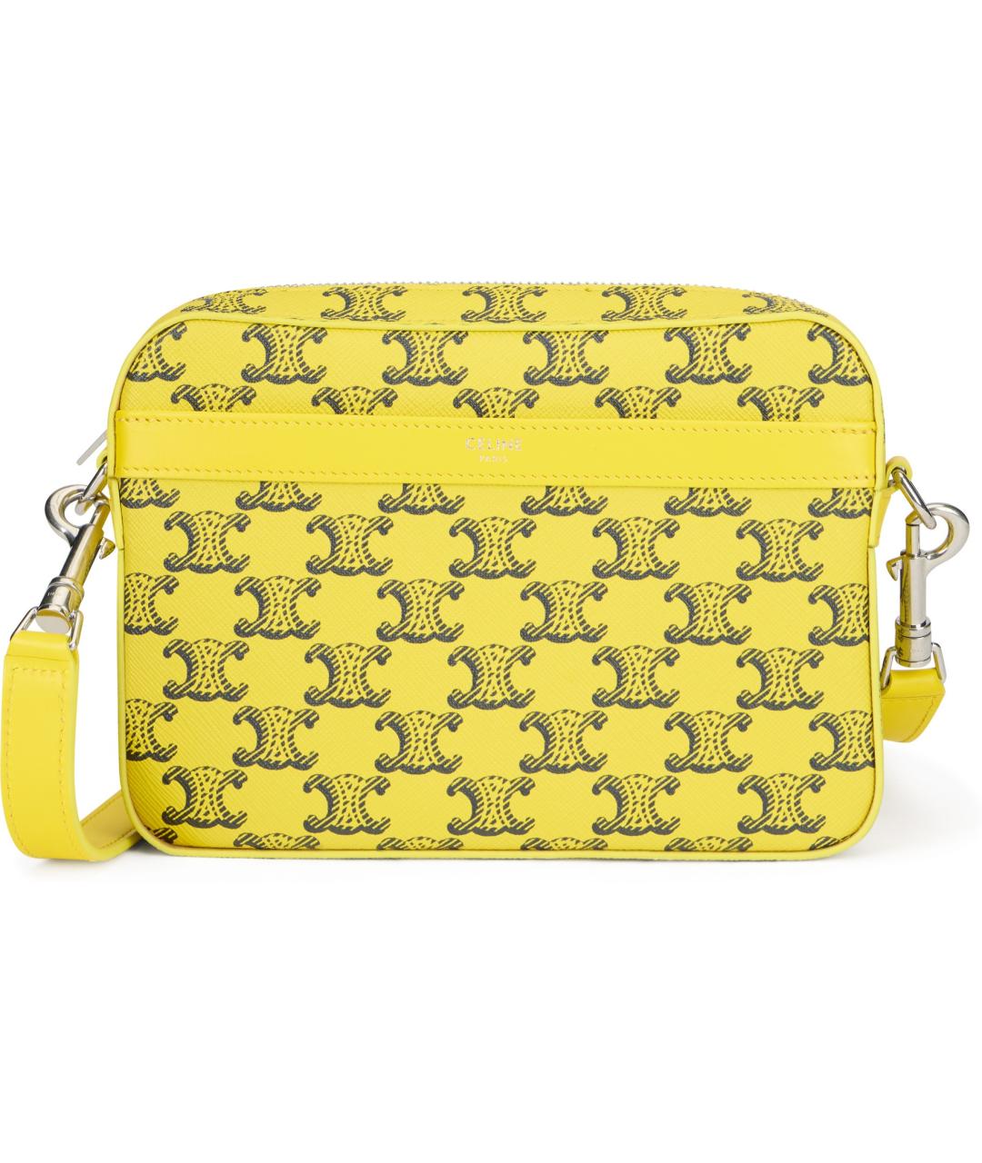 CELINE Желтая синтетическая сумка на плечо, фото 2