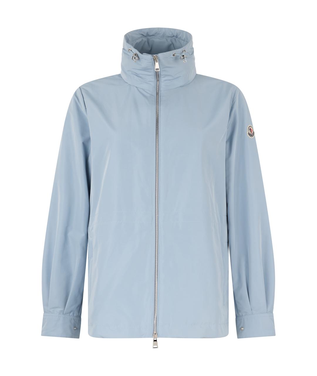 MONCLER Голубая полиэстеровая куртка, фото 1