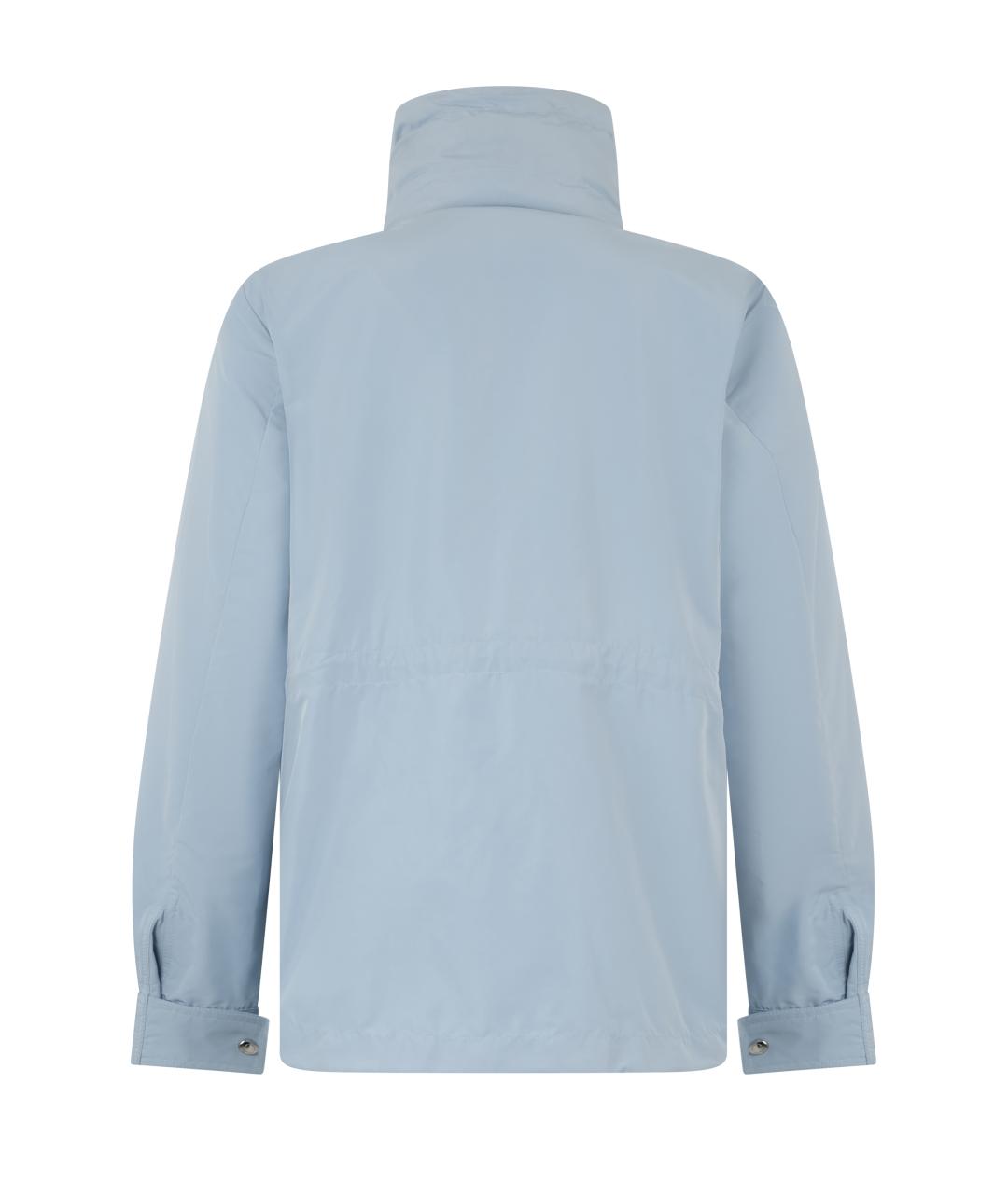 MONCLER Голубая полиэстеровая куртка, фото 2