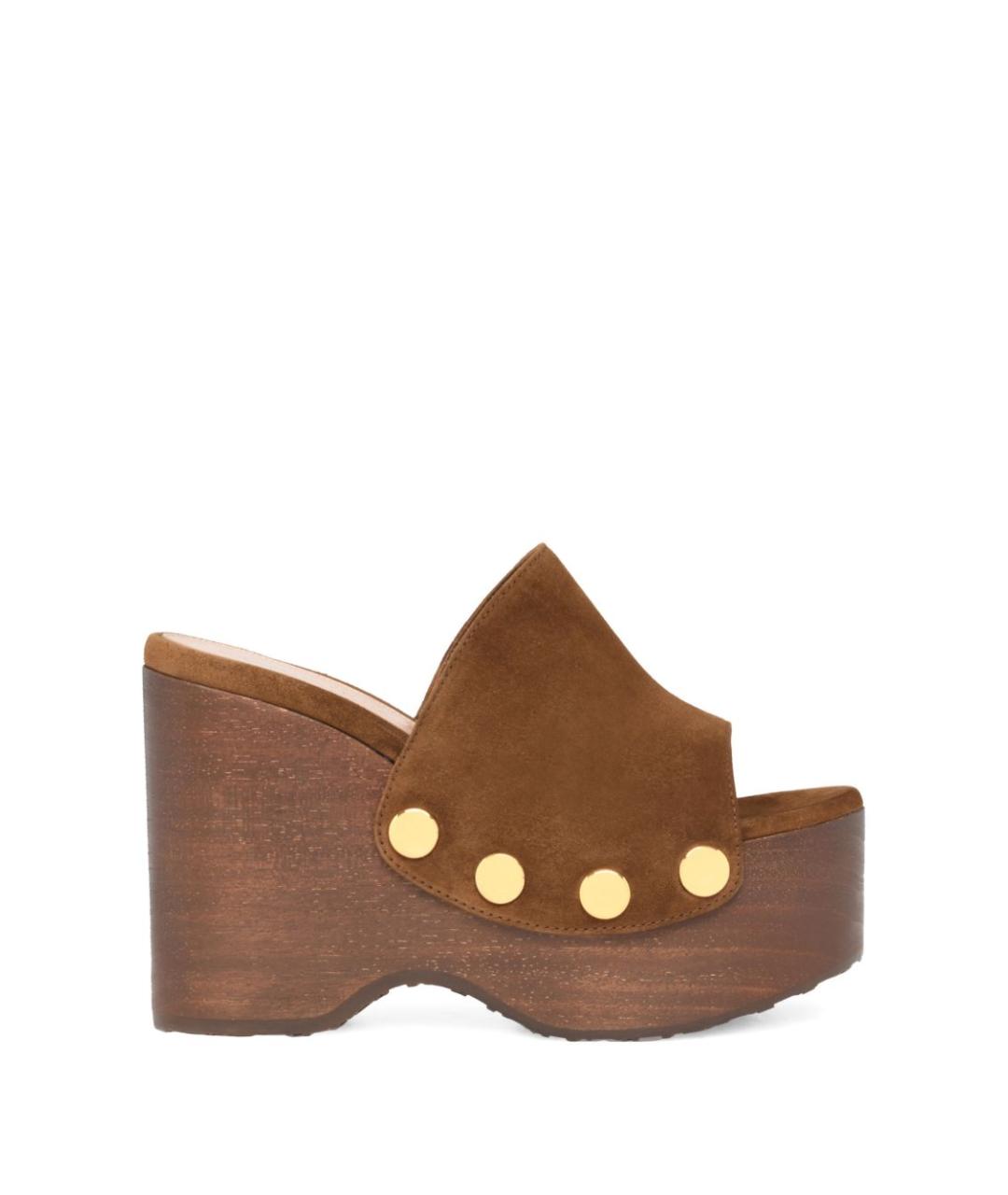 GIANVITO ROSSI Коричневые кожаные сандалии, фото 1