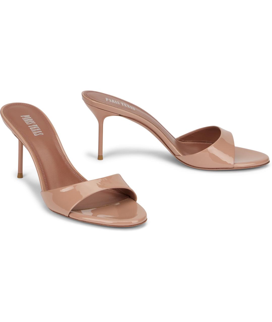 PARIS TEXAS Розовые мюли из лакированной кожи, фото 3