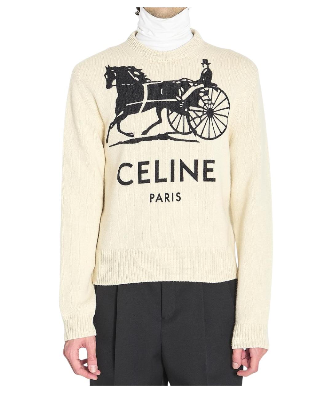 CELINE Бежевый кашемировый джемпер / свитер, фото 1