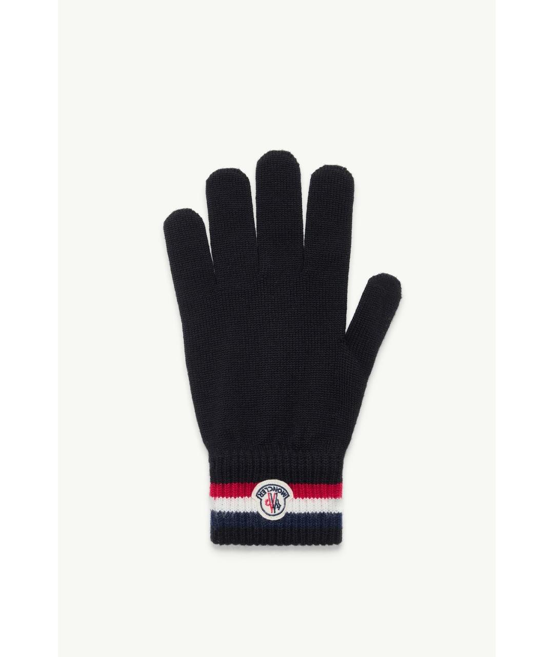 MONCLER Черные шерстяные перчатки, фото 4