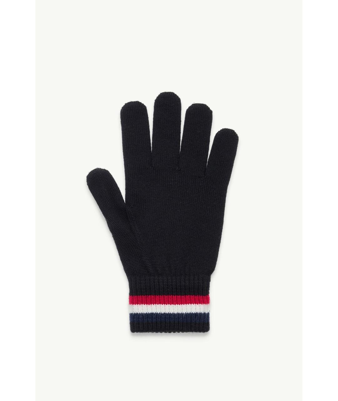 MONCLER Черные шерстяные перчатки, фото 2