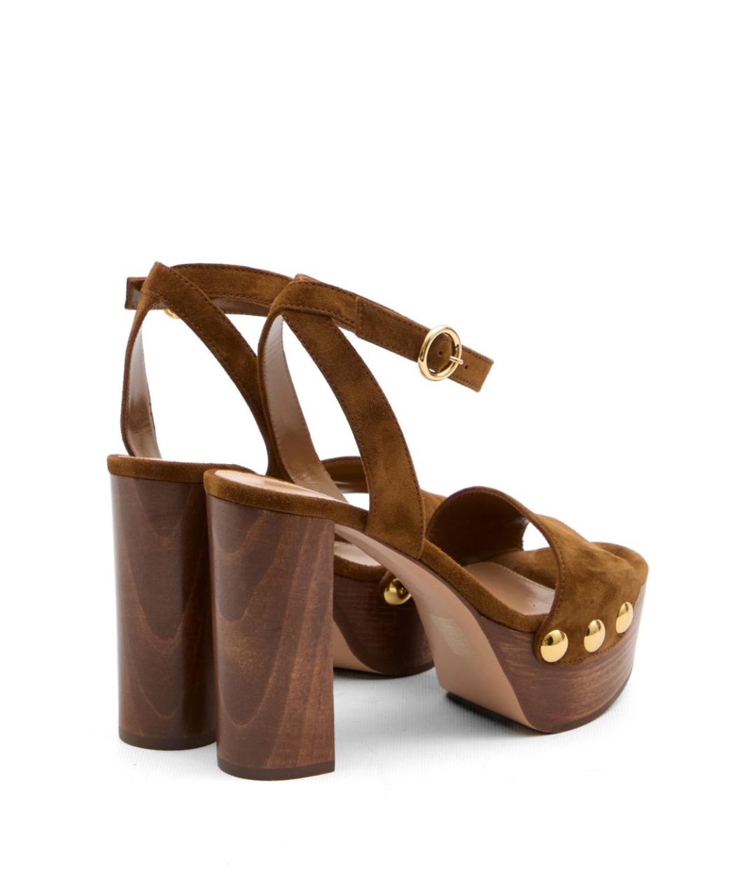 GIANVITO ROSSI Коричневые кожаные босоножки, фото 3