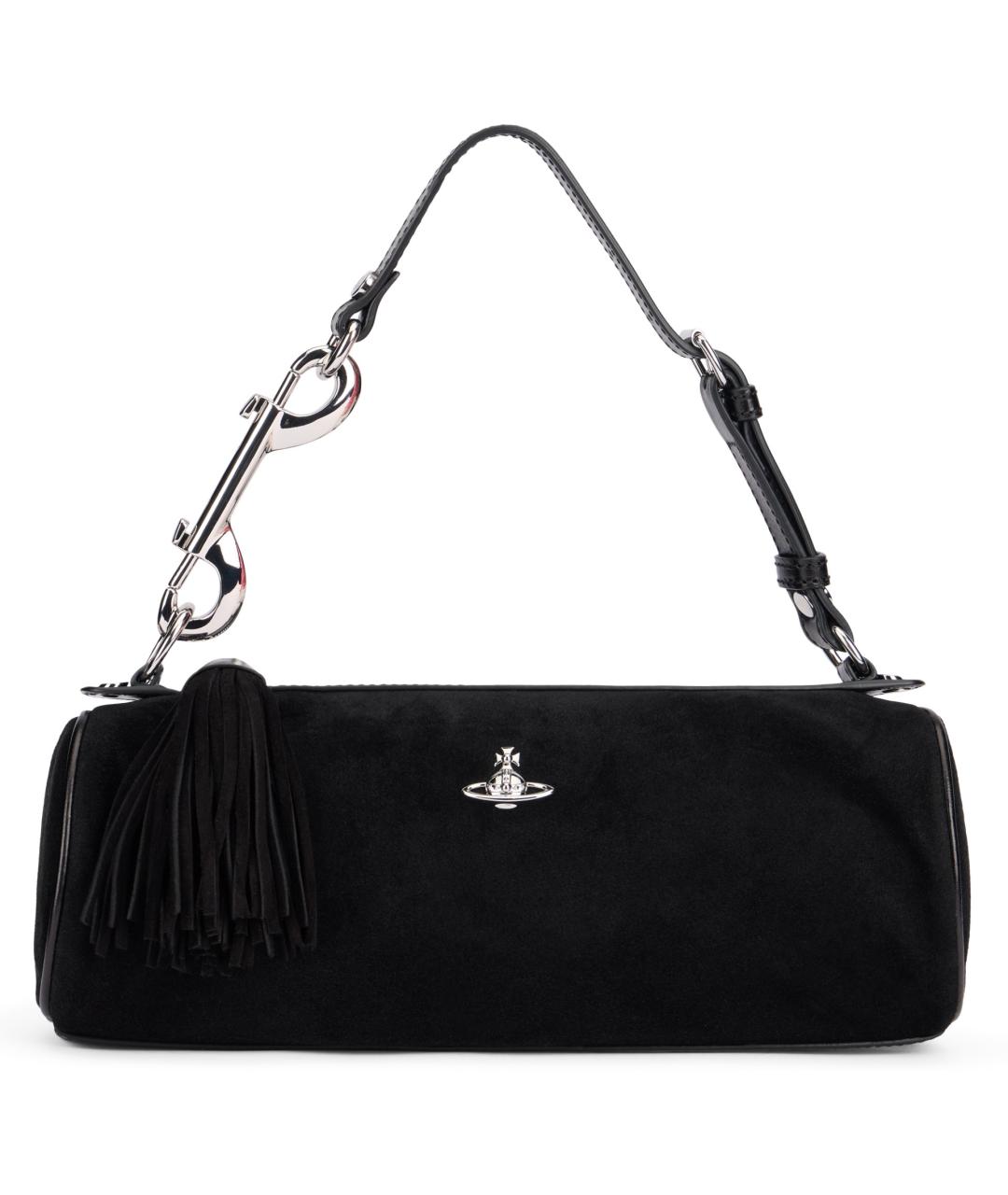 VIVIENNE WESTWOOD Черная кожаная сумка с короткими ручками, фото 2