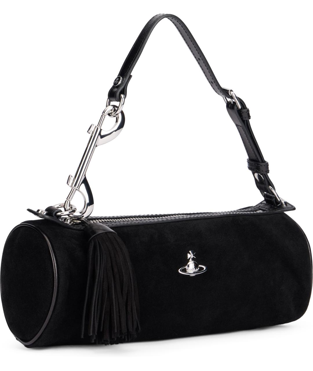 VIVIENNE WESTWOOD Черная кожаная сумка с короткими ручками, фото 3