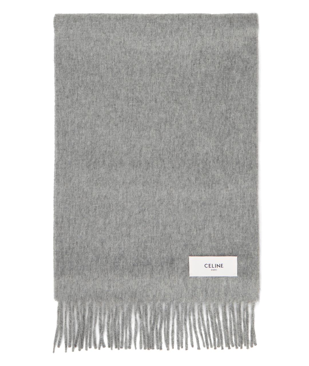 CELINE Серый кашемировый шарф, фото 1