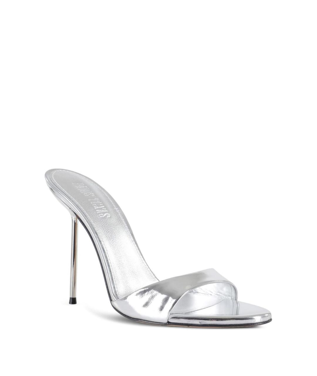 PARIS TEXAS Серебряные кожаные мюли, фото 3