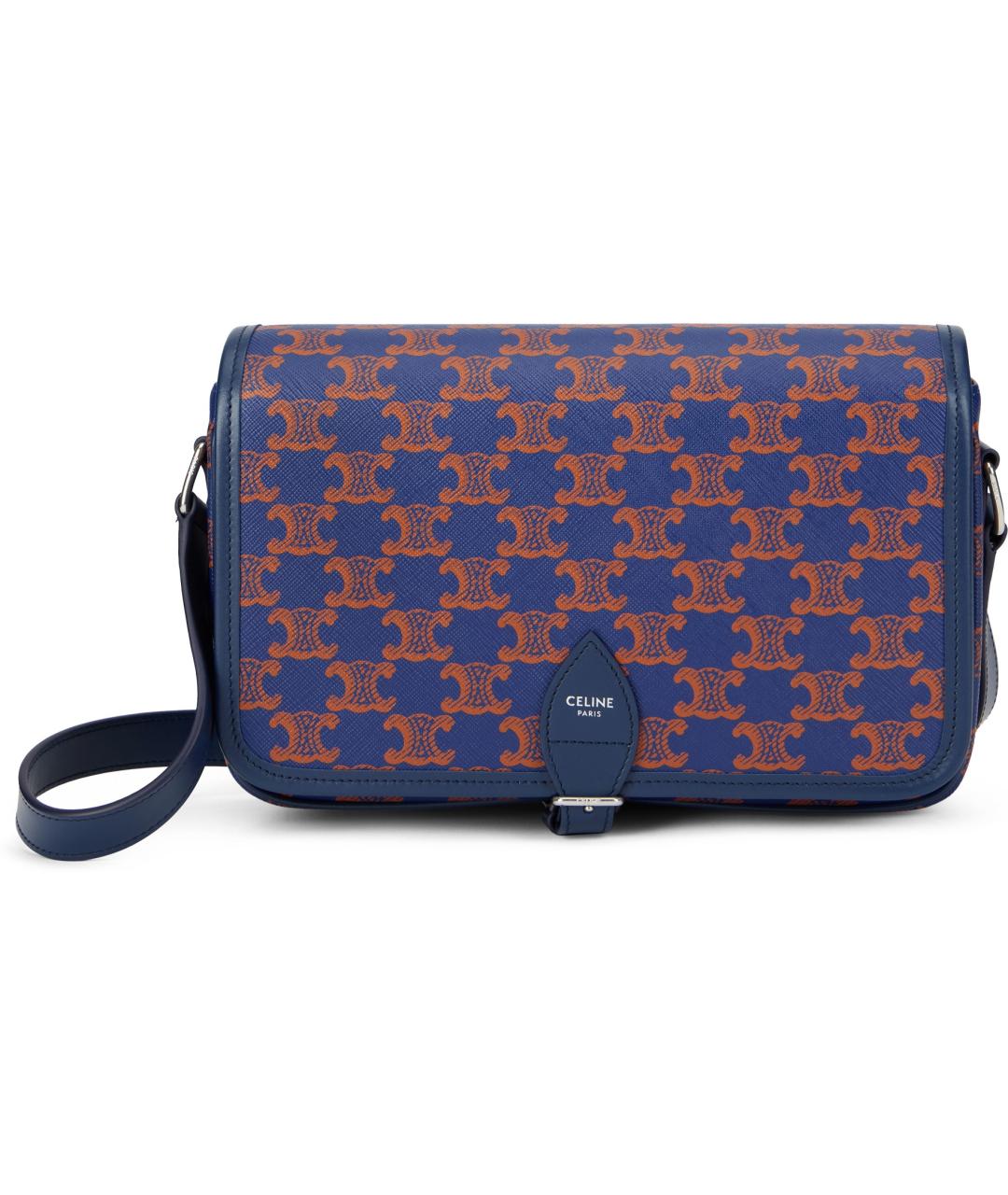 CELINE Синяя синтетическая сумка на плечо, фото 2