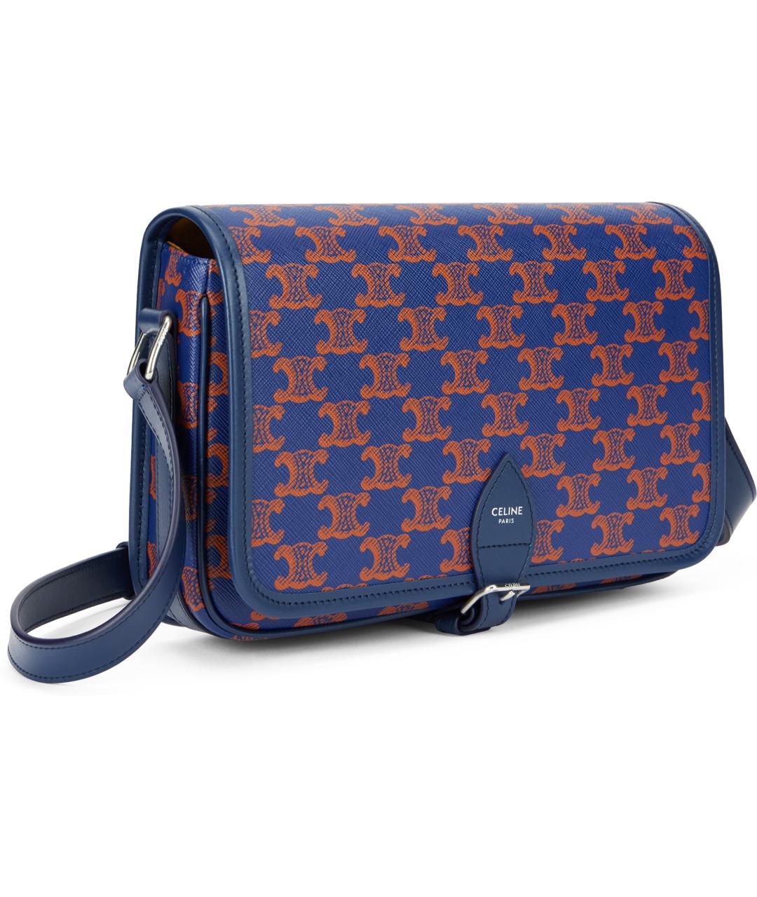 CELINE Синяя синтетическая сумка на плечо, фото 3