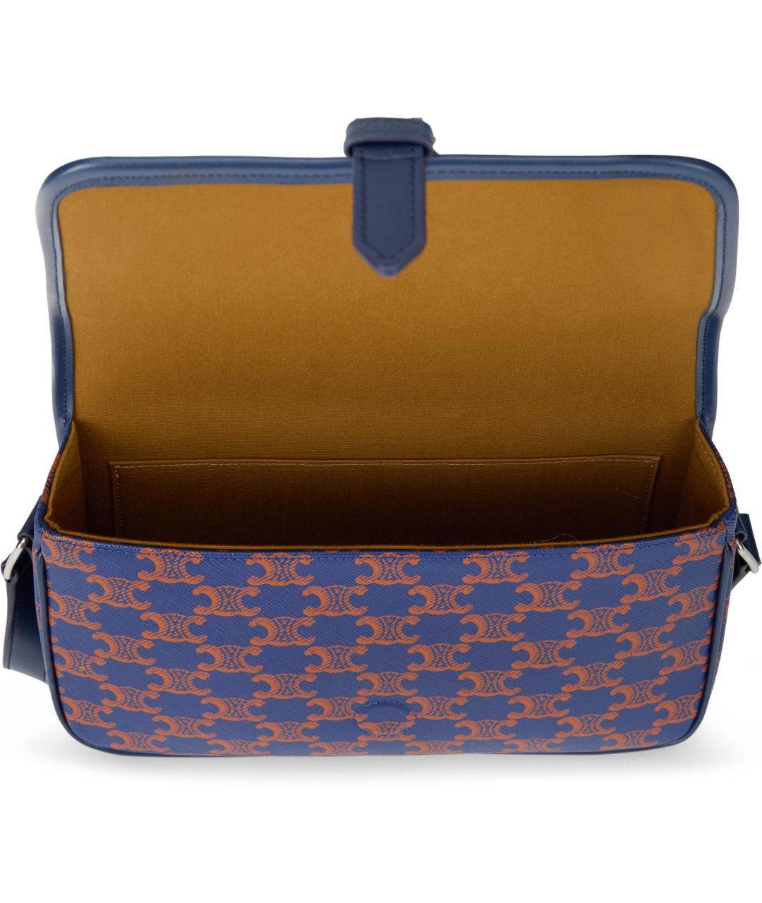 CELINE Синяя синтетическая сумка на плечо, фото 5