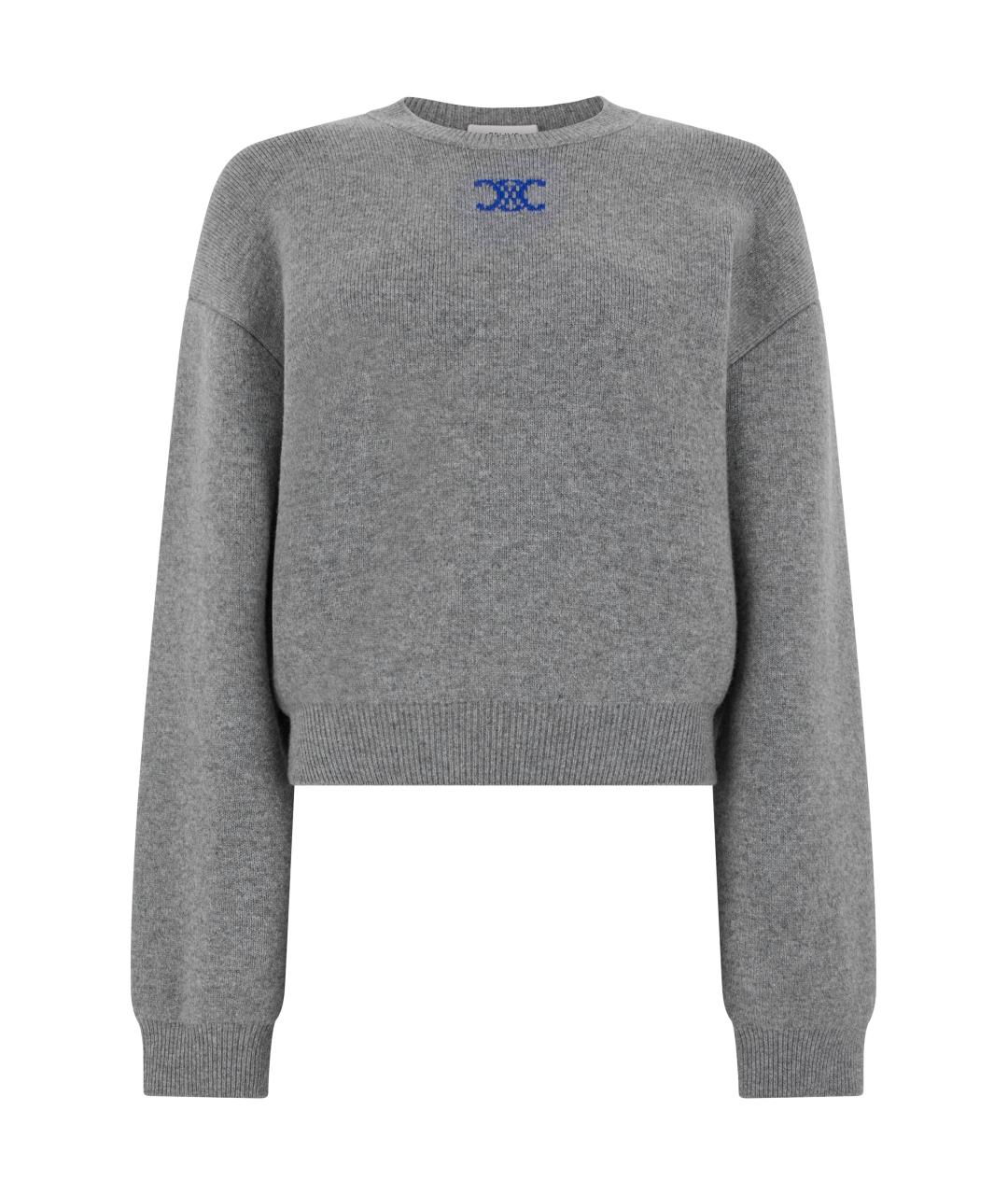 CELINE Серый кашемировый джемпер / свитер, фото 1