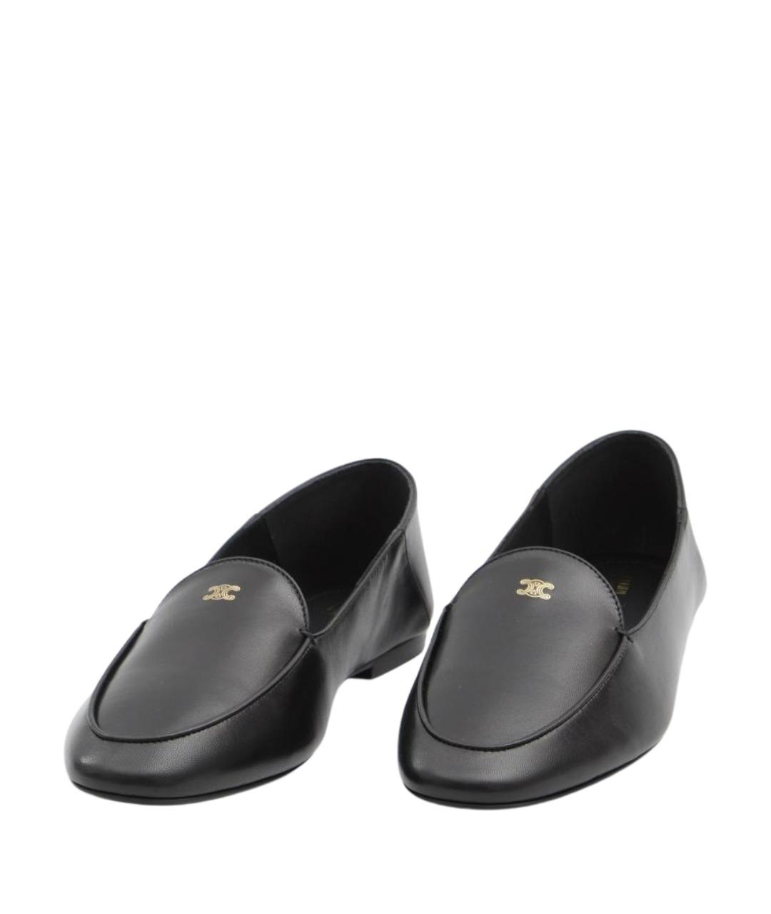 CELINE Черные кожаные лоферы, фото 2
