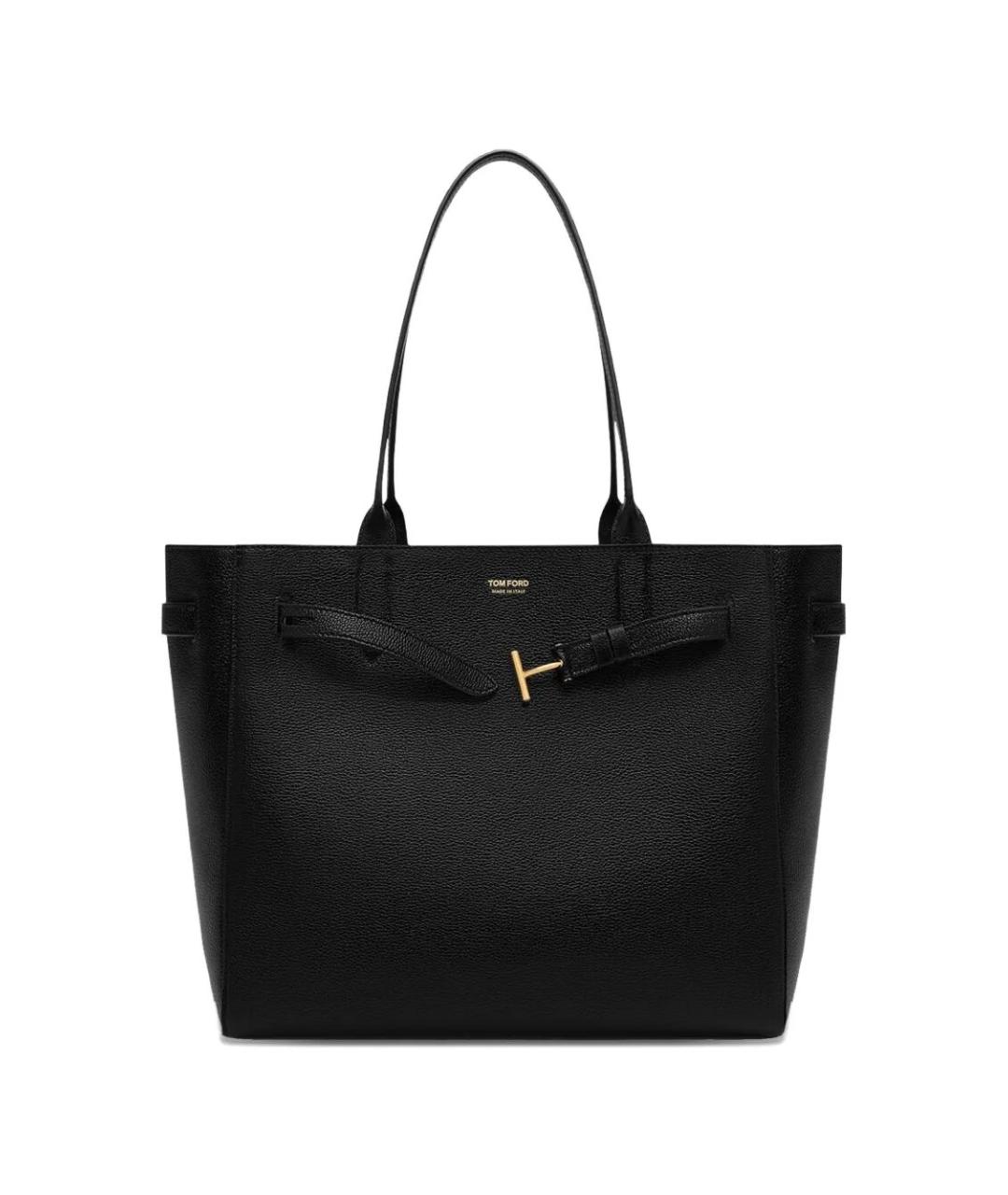 TOM FORD Черная кожаная сумка тоут, фото 1