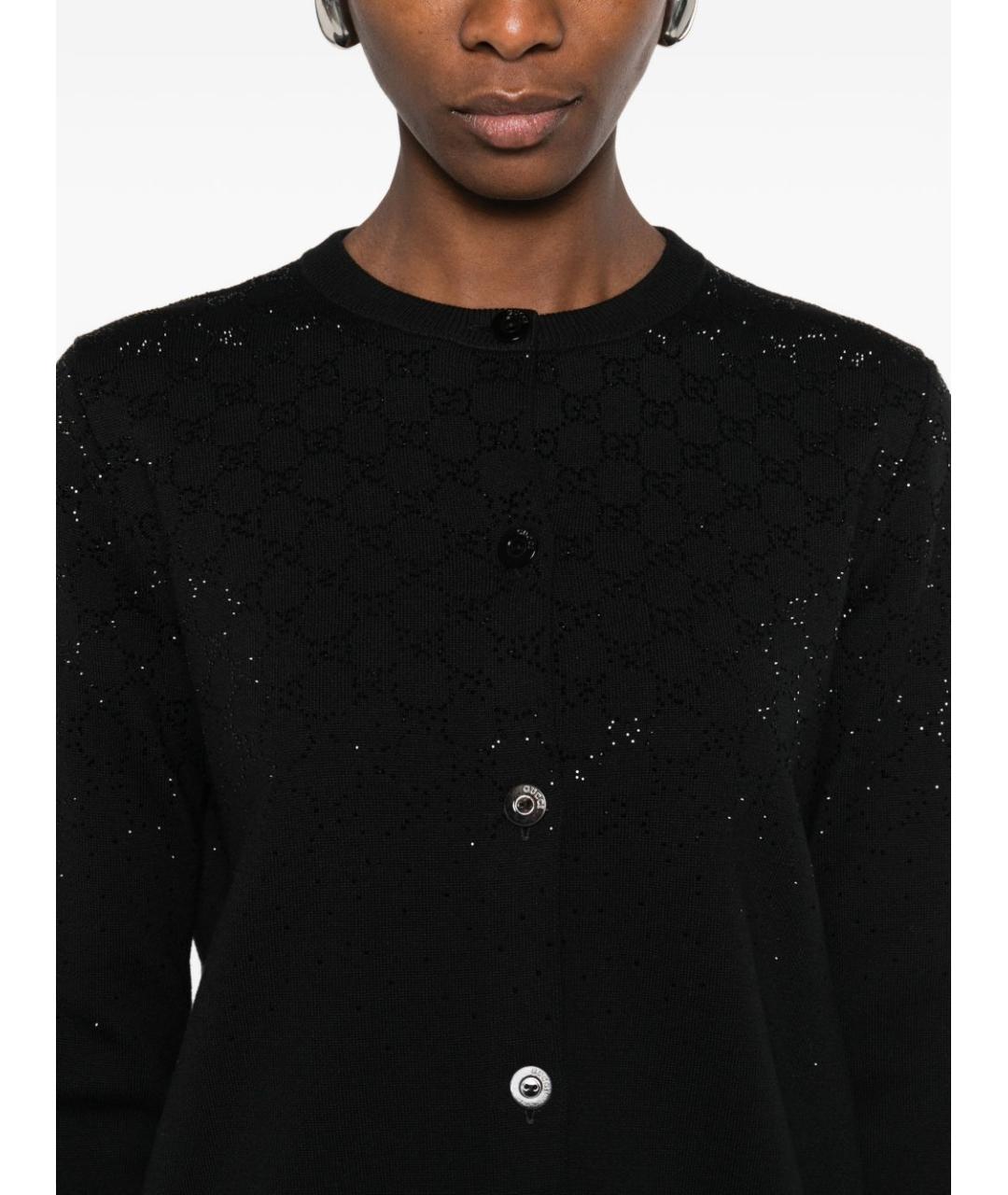 GUCCI Черный шерстяной кардиган, фото 5