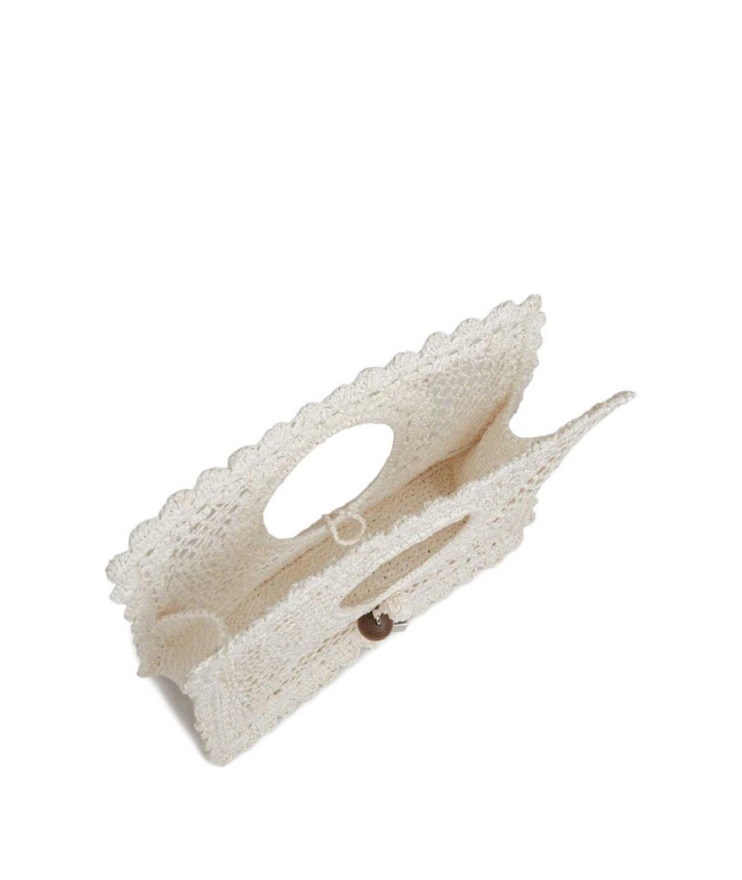 JACQUEMUS Белая кожаная сумка с короткими ручками, фото 3