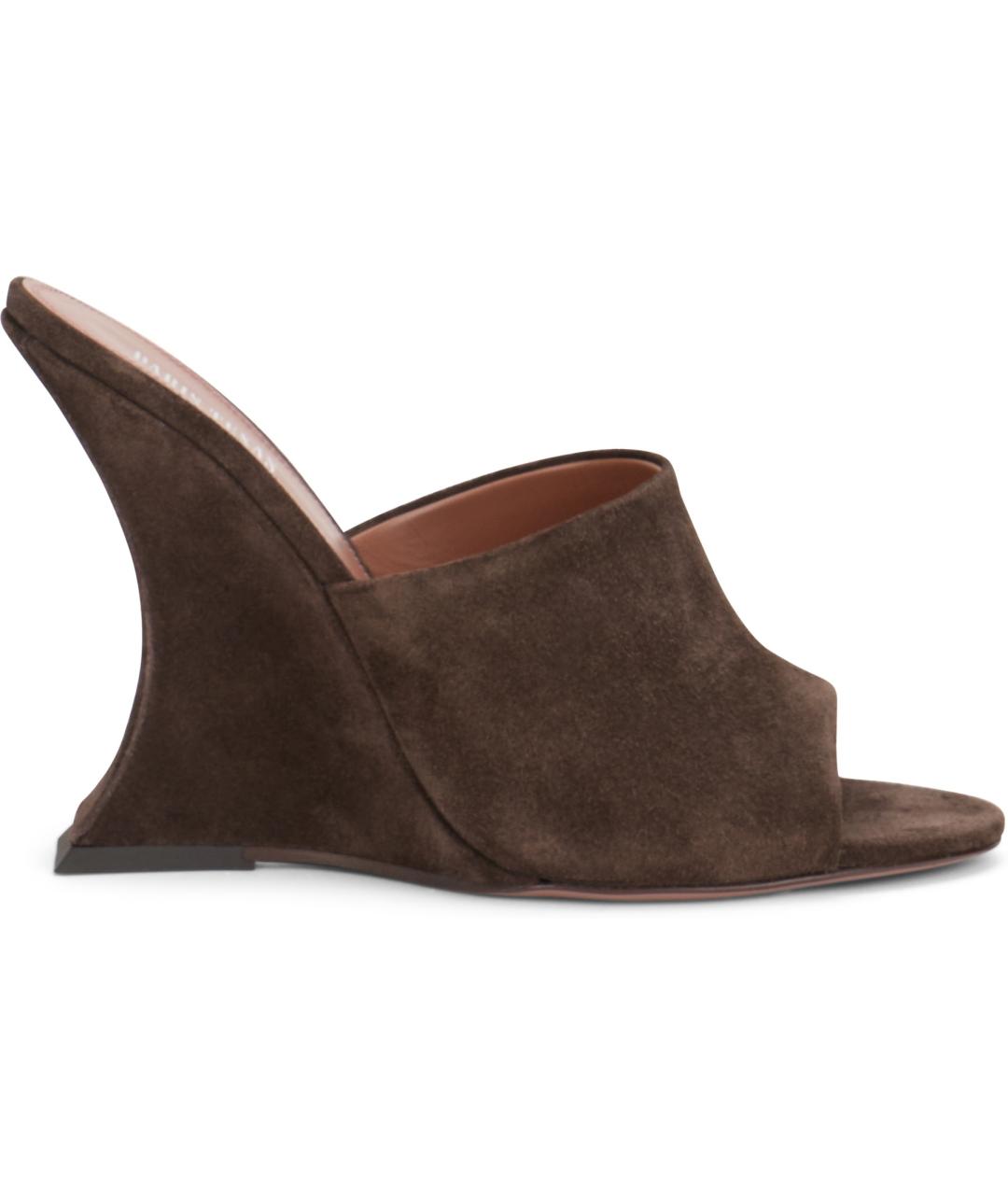 PARIS TEXAS Коричневые замшевые мюли, фото 2