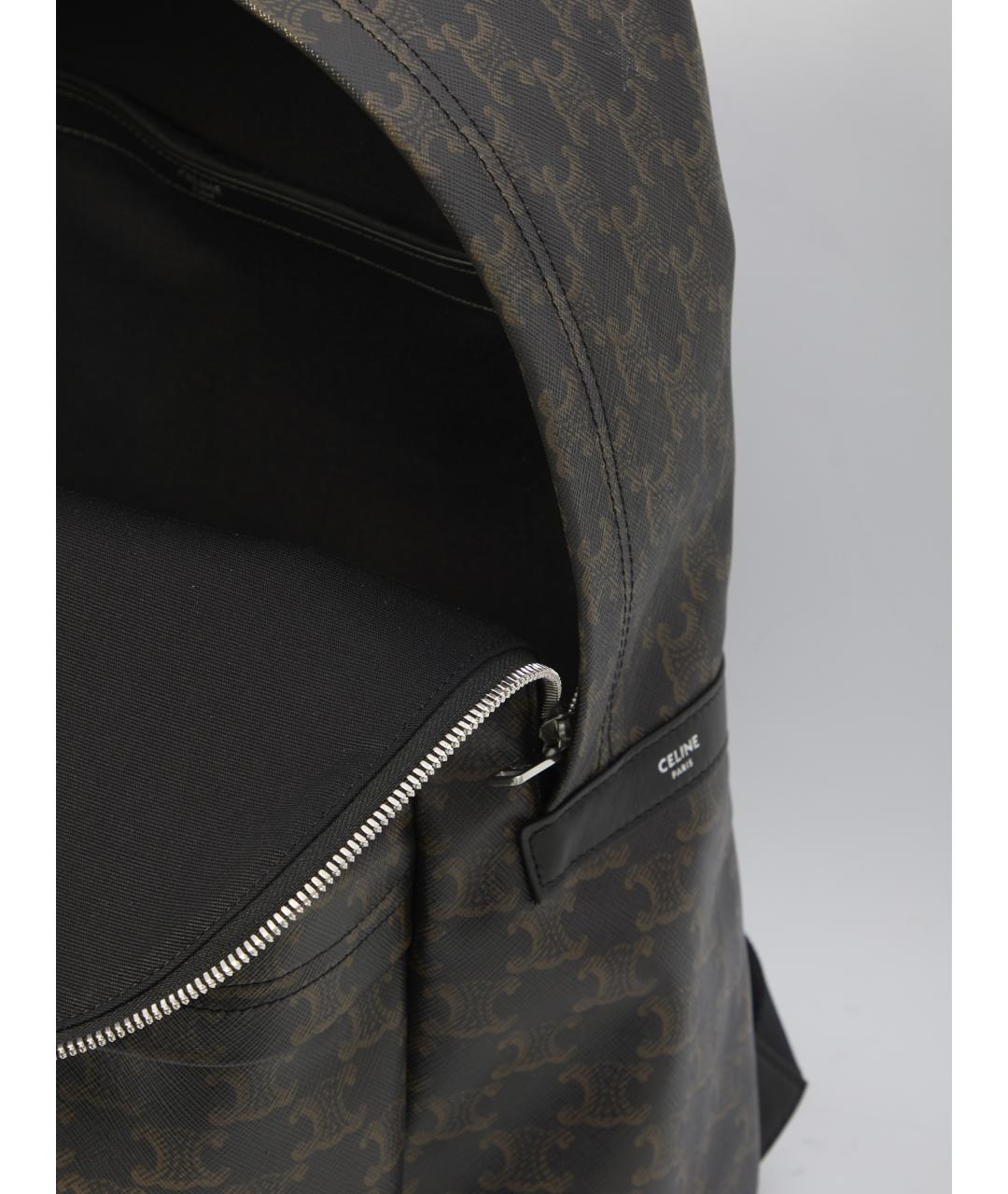 CELINE Коричневый кожаный рюкзак, фото 4
