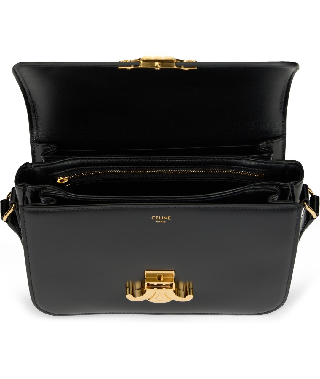 CELINE Черная кожаная сумка через плечо, фото 5