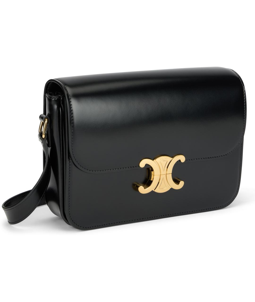 CELINE Черная кожаная сумка через плечо, фото 3