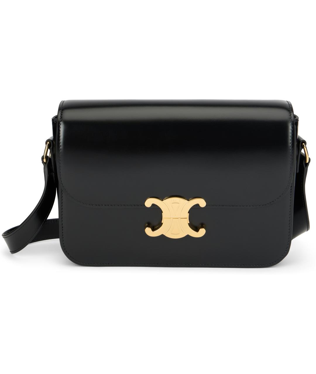 CELINE Черная кожаная сумка через плечо, фото 2