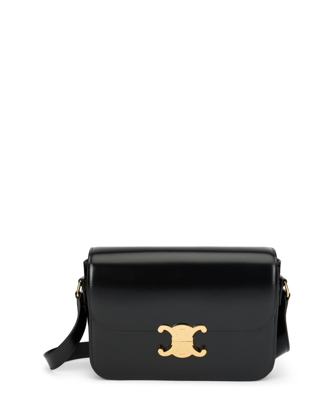 CELINE Черная кожаная сумка через плечо, фото 1