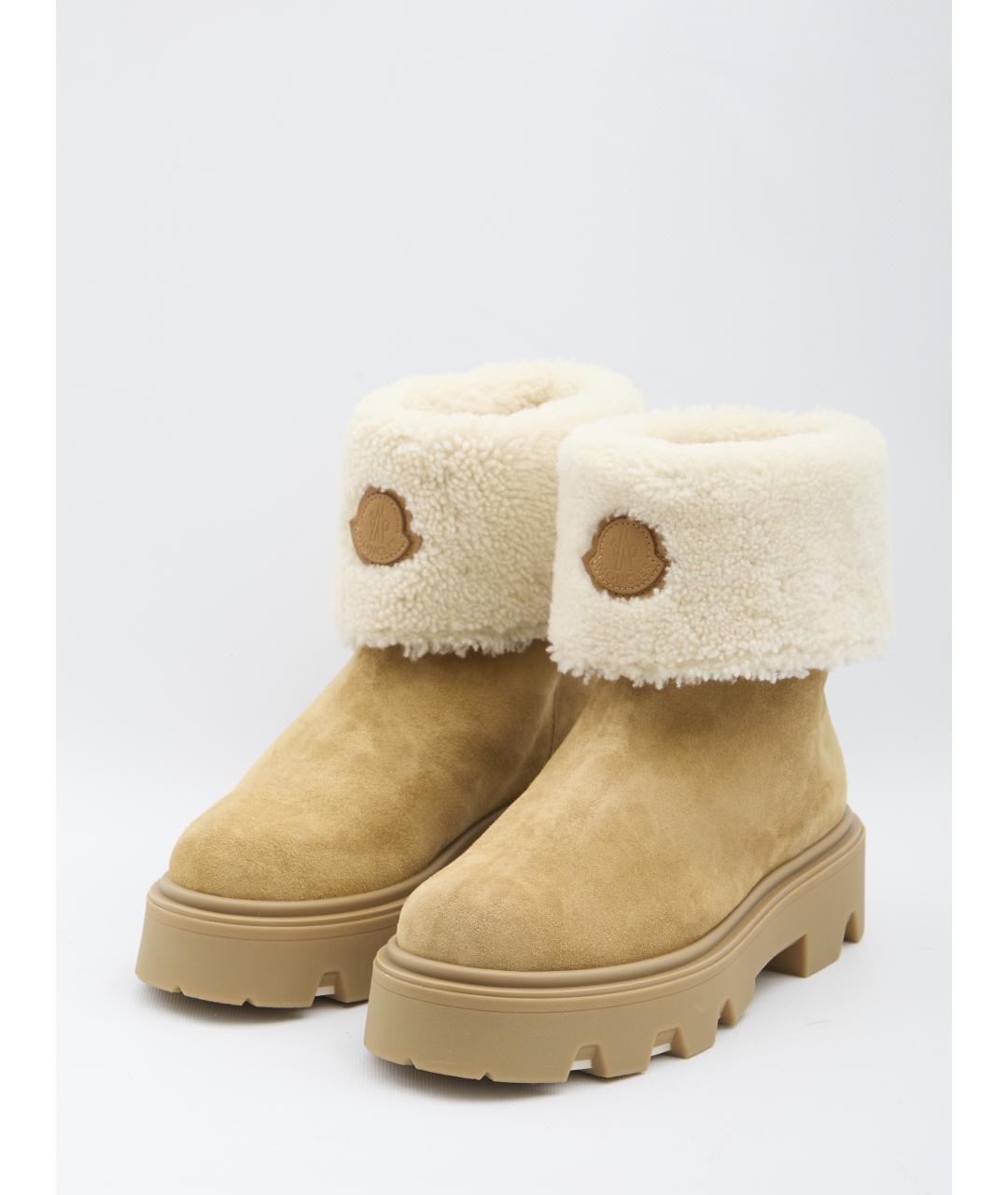 MONCLER Коричневые замшевые ботинки, фото 2