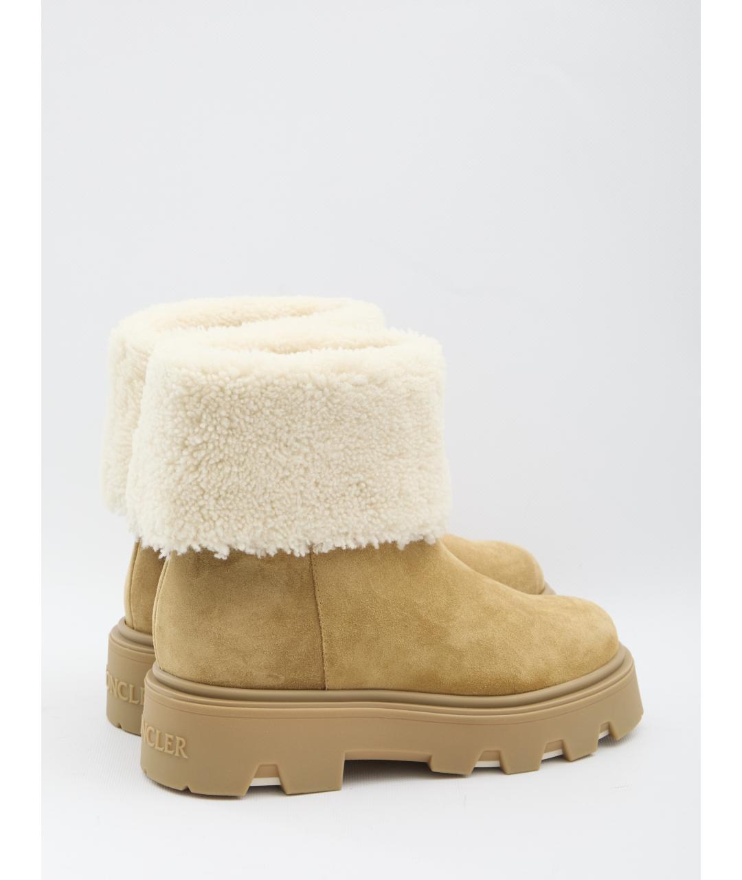 MONCLER Коричневые замшевые ботинки, фото 3