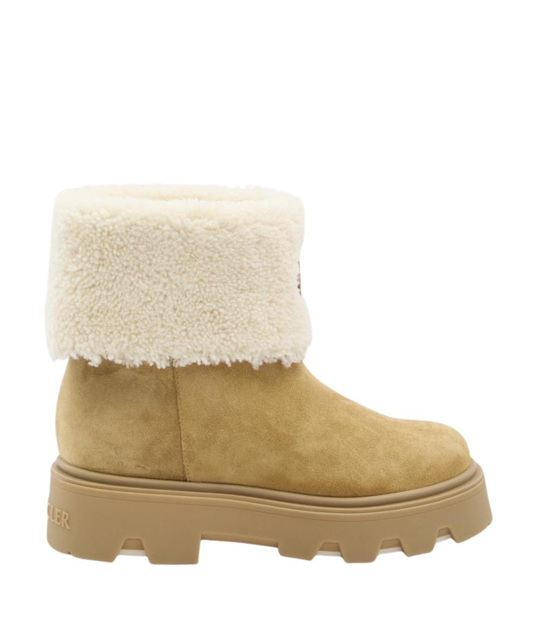 MONCLER Коричневые замшевые ботинки, фото 1