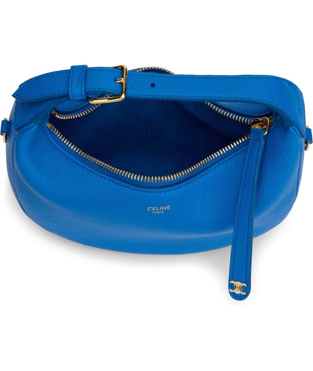 CELINE Синяя кожаная сумка через плечо, фото 5